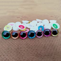 20pcs Big Plastic Safty Glitter Eyes For Toys Soft Animal DIY Doll Eye Toy Glass Clear 3D 9/10/12/14/16mm Fabric