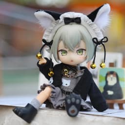 OB11 Clothes Kawaii Cat Cosplay Suit Headdress Long Sleeve Coat Dress For Molly GSC YMY P9 Body 1/12BJD UF Doll Toy Accessories