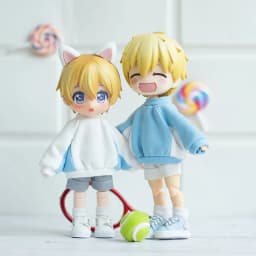 1/12 Bjd Dolls Crewneck Sweatshirt Color Blocking Casual Hoodies Doll Clothes For Ob11 Bjd Doll, Ymy Dod Ddf Doll