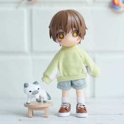 1/12 Bjd Dolls Crewneck Sweatshirt Color Blocking Casual Hoodies Doll Clothes For Ob11 Bjd Doll, Ymy Dod Ddf Doll