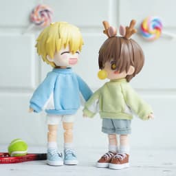 1/12 Bjd Dolls Crewneck Sweatshirt Color Blocking Casual Hoodies Doll Clothes For Ob11 Bjd Doll, Ymy Dod Ddf Doll