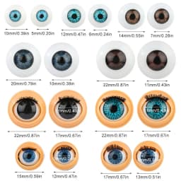 Doll Eye Accessories Doll Eyechips Doll Rolling Eyeballs DIY Doll Eyes Simulation Active Eyeball with Eyelashes