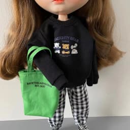 New Arrival Blythe Clothes Fashion Bear Sweater and Pants Bag Suit for Blyth 30cm 1/6 Dolls Azone Licca Doll Accessories