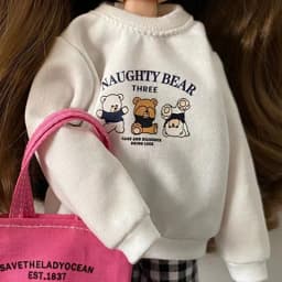 New Arrival Blythe Clothes Fashion Bear Sweater and Pants Bag Suit for Blyth 30cm 1/6 Dolls Azone Licca Doll Accessories