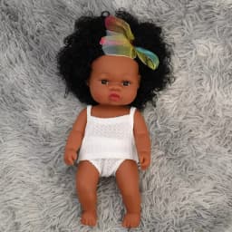 14 Inch 35cm Reborn African Doll Simulation Soft Vinyl Newborn Baby Dolls Children Lifelike Toys Girls Christmas Birthday Gifts