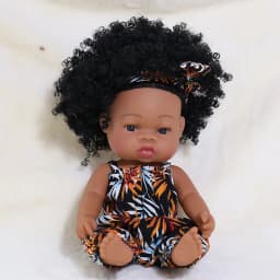 14 Inch 35cm Reborn African Doll Simulation Soft Vinyl Newborn Baby Dolls Children Lifelike Toys Girls Christmas Birthday Gifts