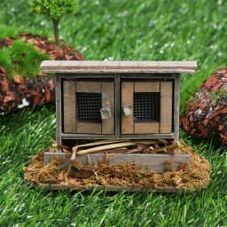 Dollhouse Mini Wooden Arch Bridge with Railing Water Well Chicken Coop Miniature Fairy Garden Micro Landscaping Decoration Model