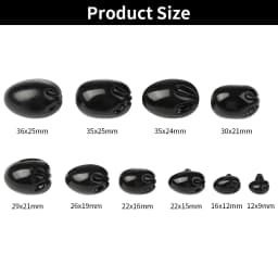 10Pcs Plastic Black Oval Safety Noses Doll Animal Dog Noses for Bear Stuffed Toys DIY Craft Wool Felting Accessories