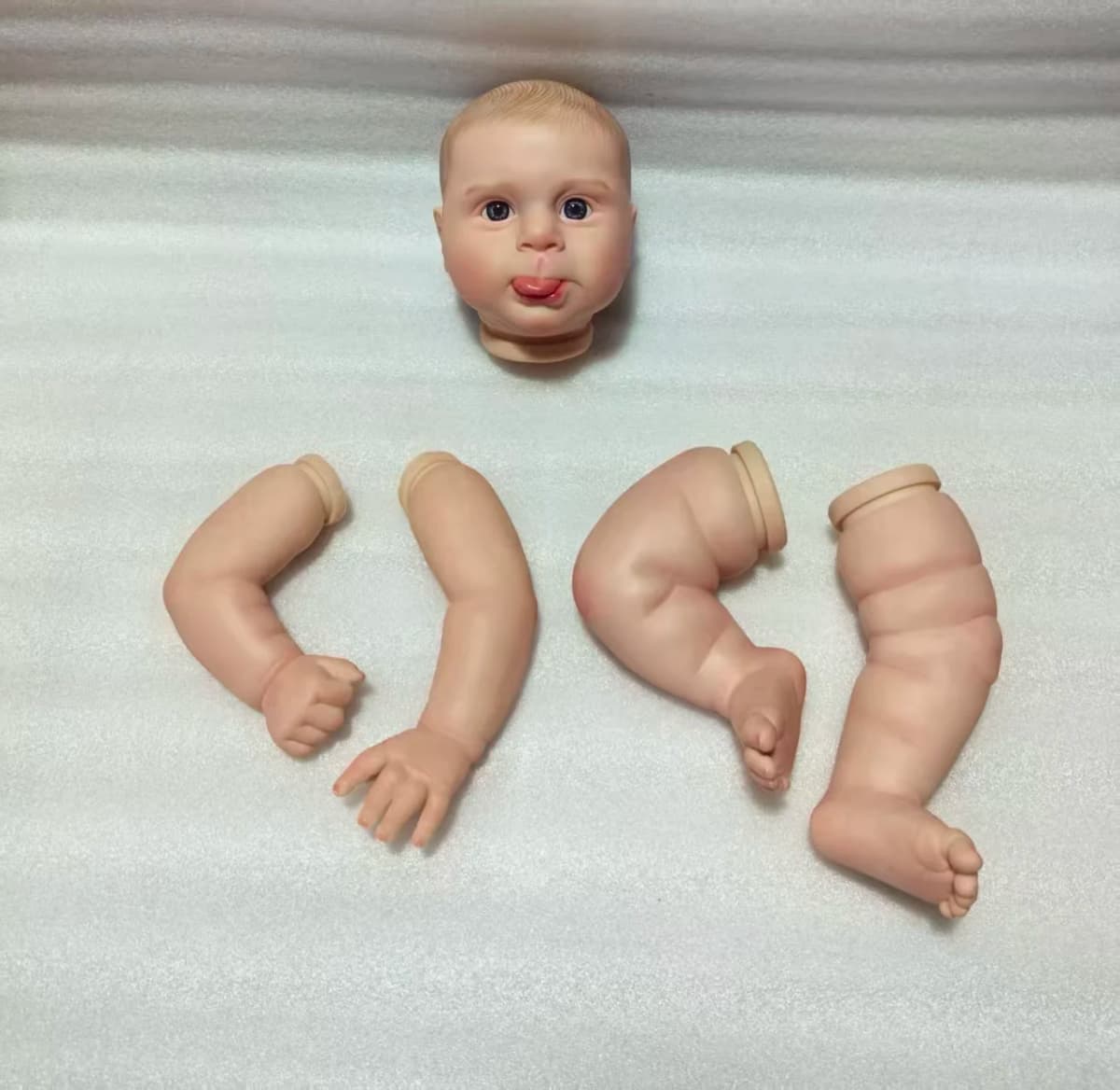 NPK 19inch Finished Reborn Sebby Doll Size Already Painted Kits Very Lifelike Baby with Cloth body Many Details Veins