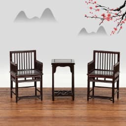 1:25 Scale Chinese Style Miniature Furniture Set Dollhouse Accessories Table Chair Bed for Bedroom Living Room Diorama DIY Craft