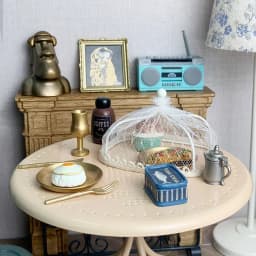 DollHouse Mini Kitchen Mini Locker Mini Trash Can Miniature Oven Chairs Children's Home Cooking Pot and Pan Food Doll Furniture