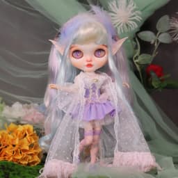 Accessories For ICY DBS Blyth Doll Purple Cloudy Elf Dress Suit 1/6 BJD Anime Girl OB24 Pullip Licca