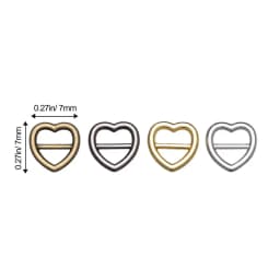 Newest 20/40pcs 4mm Mini Ultra-small Tri-glide Buckle Belt Heart Shaped Buckle Doll Bag Buckles Diy BDoll