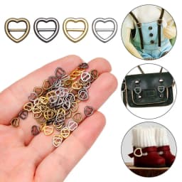 Newest 20/40pcs 4mm Mini Ultra-small Tri-glide Buckle Belt Heart Shaped Buckle Doll Bag Buckles Diy BDoll