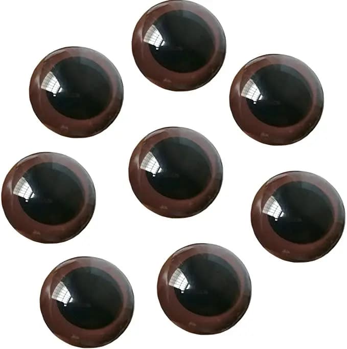 100pcs/lot 5-20mm Brown Plastic Safety Eyes Craft Eyes Without Cushion DIY Scrapbooking Crafts Decoration Doll Buttons Making