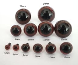 100pcs/lot 5-20mm Brown Plastic Safety Eyes Craft Eyes Without Cushion DIY Scrapbooking Crafts Decoration Doll Buttons Making