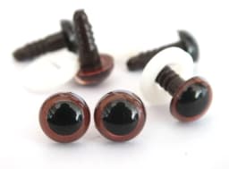 100pcs/lot 5-20mm Brown Plastic Safety Eyes Craft Eyes Without Cushion DIY Scrapbooking Crafts Decoration Doll Buttons Making