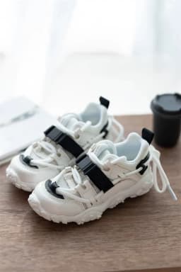 BJD Doll Shoes MSD Unisex Boys 1/4 ID75 White Black Handsome Mesh Top Sneakers Casual Soft-soled Sports Shoes Doll Accessories
