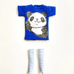 2 pcs/set of Blyth doll costume, cartoon animal print short T-shirt + striped socks, can be used for 1/6 doll