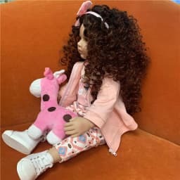 Fashion Curly hair Wig for 23inch Silicone Reborn Baby Doll Long Curly hair for 60cm Reborn Doll DIY Doll Hair Wig