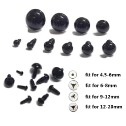 100pcs 10mm Eyeball Doll Accessories Black Plastic Plush Safety Eyes Amigurumi For Toys 6mm 8mm 12mm DIY Funny Toy Eyes Animal