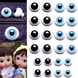 1Pair Safety Animal Toy Eyes DIY Blue Black Glass Eyes Eyeball For BJD Doll DIY Doll Making Crafts Accessories 6/8/10/12/14mm