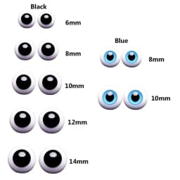 1Pair Safety Animal Toy Eyes DIY Blue Black Glass Eyes Eyeball For BJD Doll DIY Doll Making Crafts Accessories 6/8/10/12/14mm