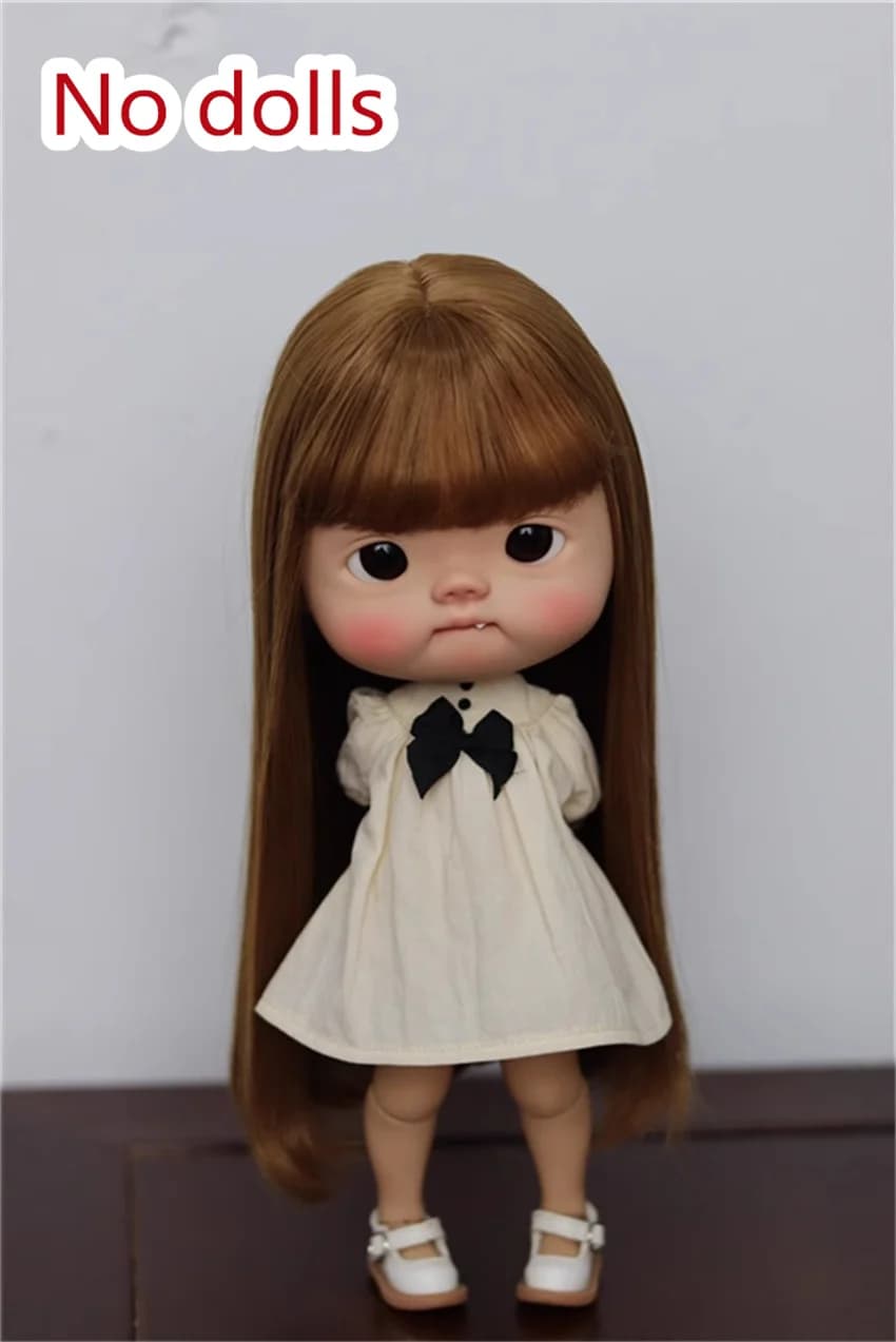In Stock BJD Doll Wig Blythe Baby Big Head Diandian High Temperature Silk Long Pear BJD Accessories (No Dolls)