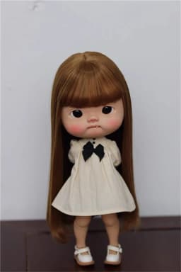 In Stock BJD Doll Wig Blythe Baby Big Head Diandian High Temperature Silk Long Pear BJD Accessories (No Dolls)