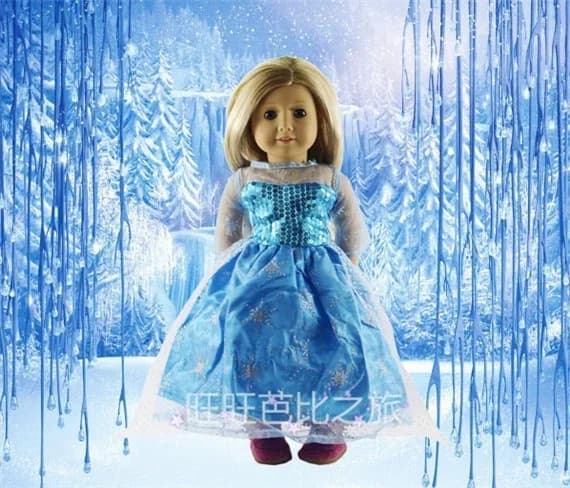 1 Set 45cm Doll Clothes for 18 Inch American Girl Handmade Elsa Princess Dress Kids gift