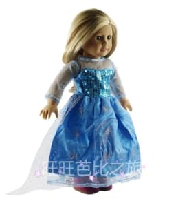 1 Set 45cm Doll Clothes for 18 Inch American Girl Handmade Elsa Princess Dress Kids gift