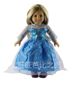 1 Set 45cm Doll Clothes for 18 Inch American Girl Handmade Elsa Princess Dress Kids gift