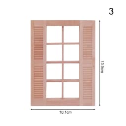 Cute Wooden Frame and Glass Plate Doll House DIY Double Window 1/12 Dollhouse Miniature Accessories Furniture Toys