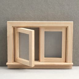 Cute Wooden Frame and Glass Plate Doll House DIY Double Window 1/12 Dollhouse Miniature Accessories Furniture Toys