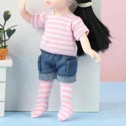 Ob11 Doll Clothes Tight Trousers Fashion Stripe Pantyhose Candy Color Leggings For For 1/12 BJD Doll Stocking Kids Toys