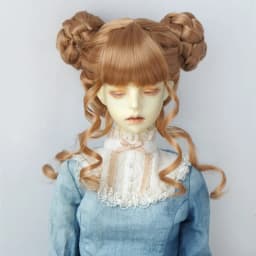 JD729 8-9inch 9-10inch Chinese Twin Buns Synthetic Mohair BJD Wigs 1/3 SD DOD Bltythes Doll Accessories