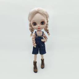 Ob22 Doll Dark Blue Suspender Pants With Pockets For Blythes Ymy Licca Azones Ob24 Ob27 Fr Doll