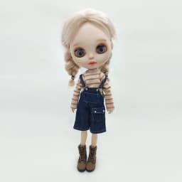 Ob22 Doll Dark Blue Suspender Pants With Pockets For Blythes Ymy Licca Azones Ob24 Ob27 Fr Doll
