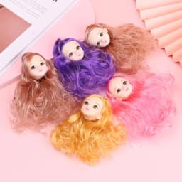 1/6 BJD Doll Head With Gold Brown Black Hair For 30cm Doll Joint 3D Eyes Europe Red DIY Head Wear for Ancient Doll Accessories