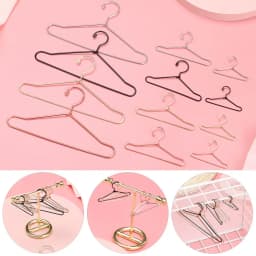 10pcs Metal Doll Dress Clothes Hangers for 1/6 Doll Clothes Mini Hangers Doll Hangers Hangers Miniature Dollhouse Furniture