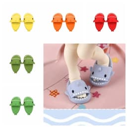 1 pair 1:12 Dollhouse Miniature Things Cute Shark Slippers Doll Shoes Suit For Ob11 1/12 Doll Gsc DOD, YMY Doll Accessories