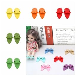 1 pair 1:12 Dollhouse Miniature Things Cute Shark Slippers Doll Shoes Suit For Ob11 1/12 Doll Gsc DOD, YMY Doll Accessories