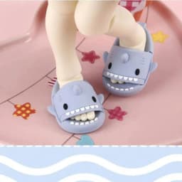 1 pair 1:12 Dollhouse Miniature Things Cute Shark Slippers Doll Shoes Suit For Ob11 1/12 Doll Gsc DOD, YMY Doll Accessories