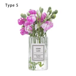1:12 Scale Dollhouse Flower Vase Doll Accessories Pink Rose White Jasmine Mini Floral Arrangement Miniature Model Furnitue Gift