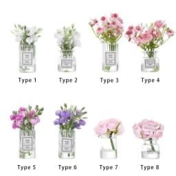1:12 Scale Dollhouse Flower Vase Doll Accessories Pink Rose White Jasmine Mini Floral Arrangement Miniature Model Furnitue Gift