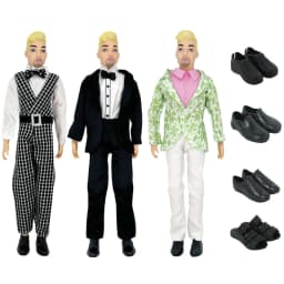 3 Sets Doll Clothing And Accessories Handmade Formal Business Suit Tuxedo Groom Clothes for 30cm/12in Ken Dolls