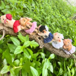 12cm Cute Mini Reborn Piglet Full Body Silicone Piglet Dolls With 3 Sets Mini Outfits for Each Bebe Reborn Smile Piglet