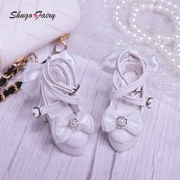 BJD Shoes Bowknot High Heels for 1/3 Xiny 1/4 Bariy BJD Doll Toy Platform Heels Black Pink Colors Shoes Dolls Accessories