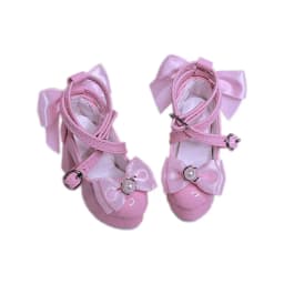 BJD Shoes Bowknot High Heels for 1/3 Xiny 1/4 Bariy BJD Doll Toy Platform Heels Black Pink Colors Shoes Dolls Accessories