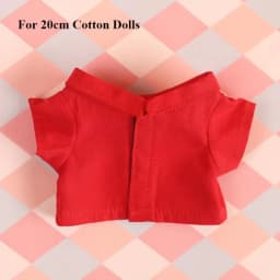 15/20CM Cotton Doll Clothes Fashion Tops Lapel Pure Color Shirt Stripe Lattice Blouse For EXO Idol Dolls Plush Toys Clothing